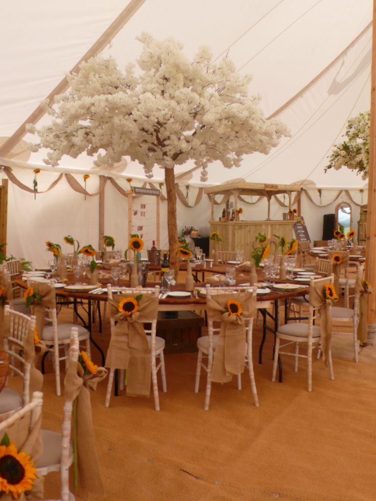 Wedding reception set up