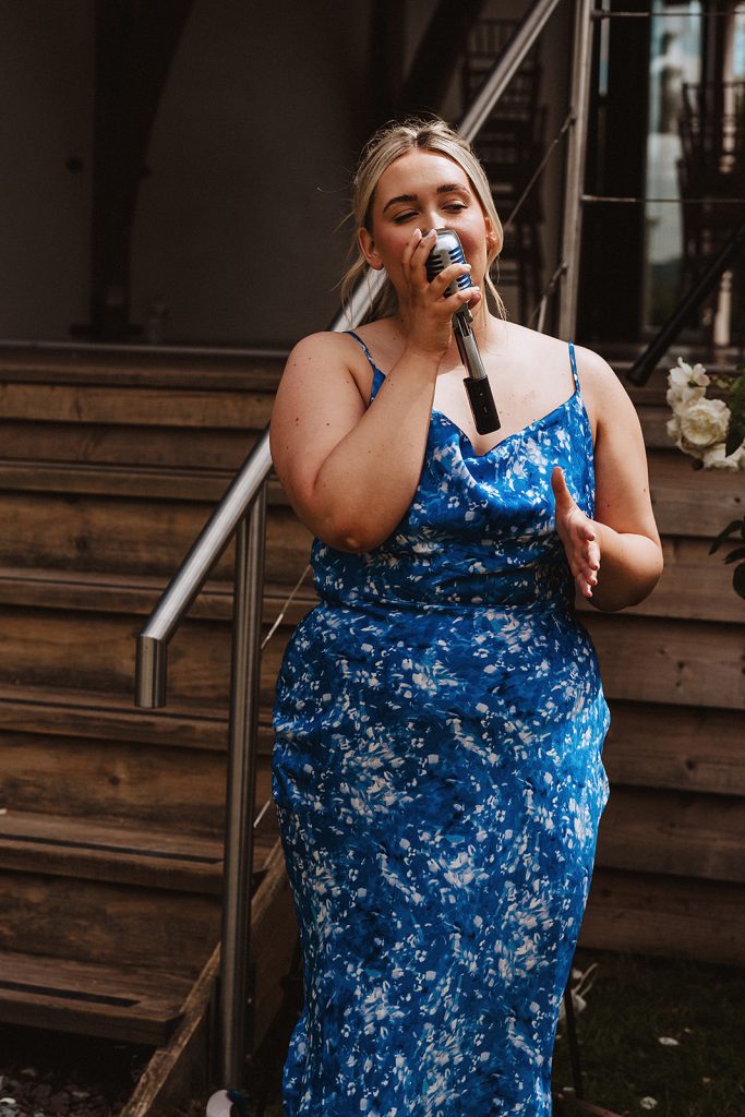 Live singer performing during drinks reception