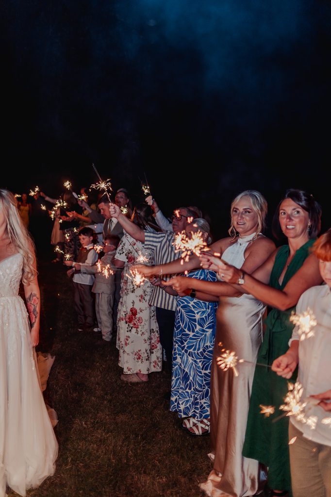 Sparkler exit or evening send-off at your wedding