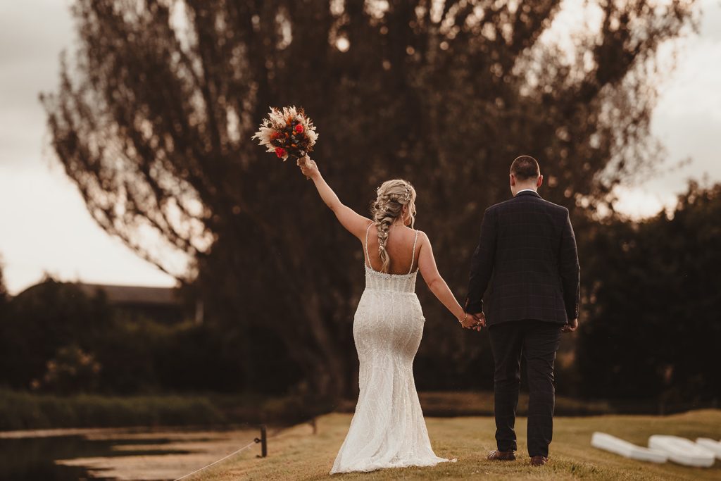 Portrait in the weding garden