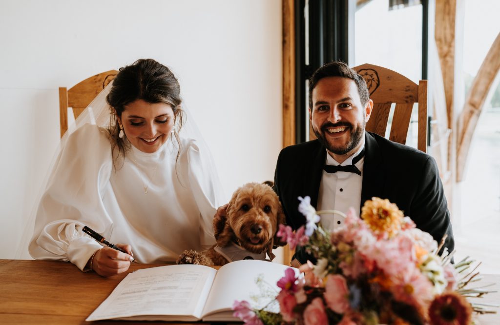Dog featured in wedding ceremony